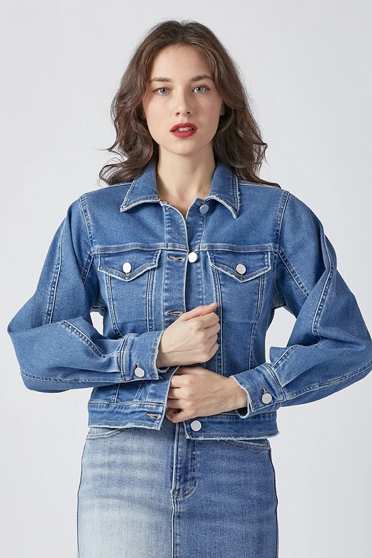 Balloon Sleeve Denim Jacket
