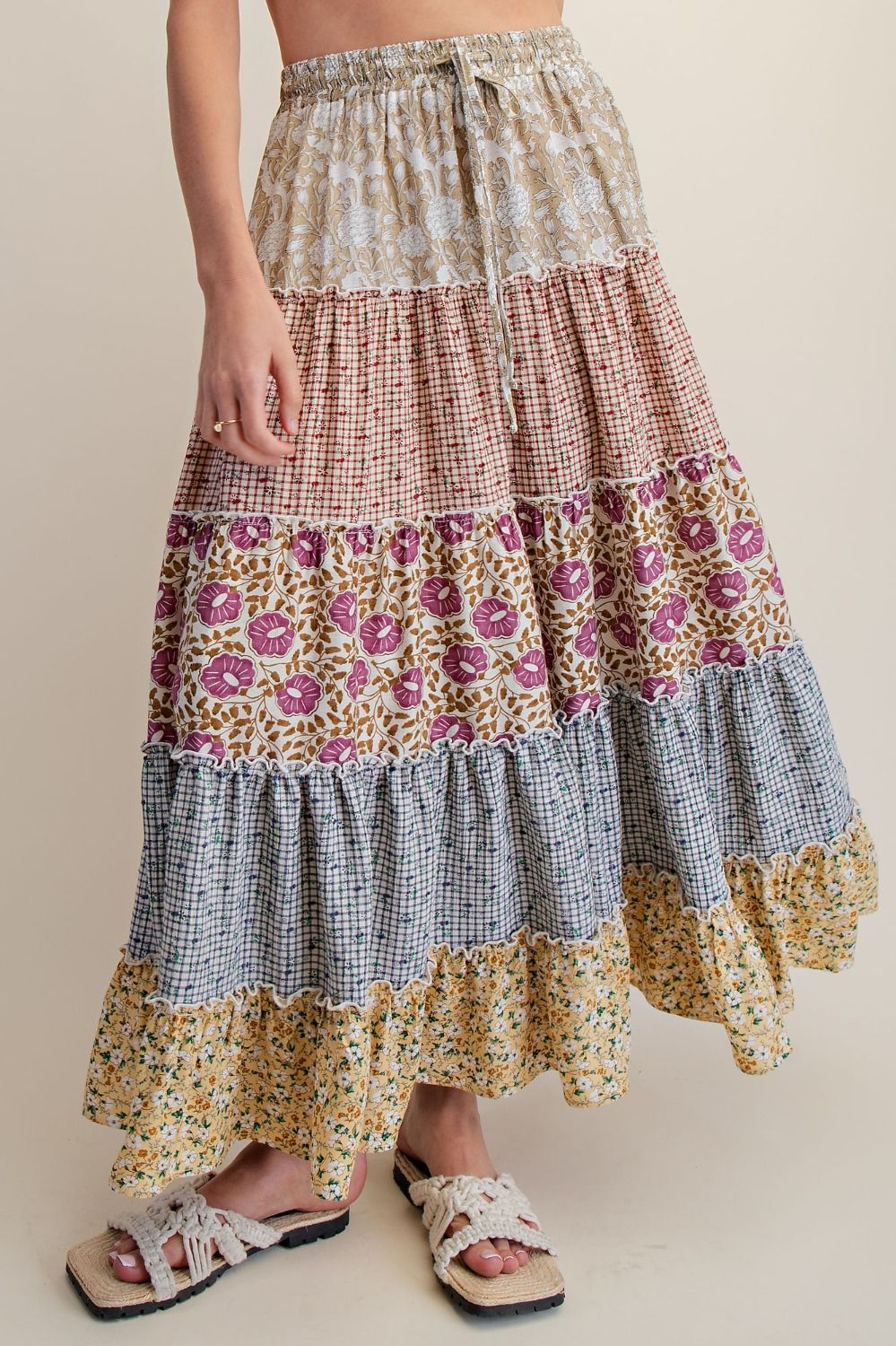 BOHEMIAN NSPIRED TIERED MAXI SKIRT