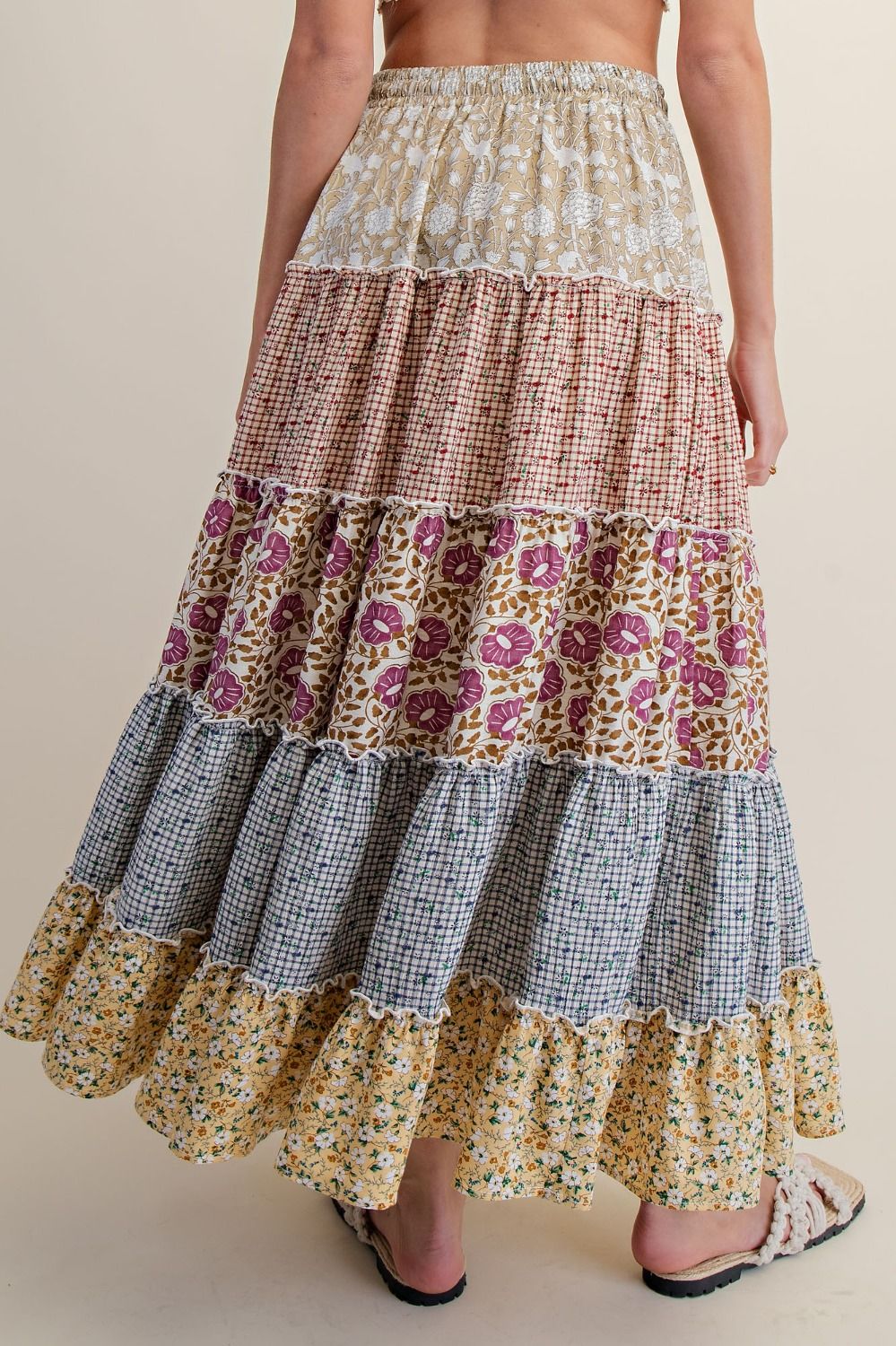 BOHEMIAN NSPIRED TIERED MAXI SKIRT