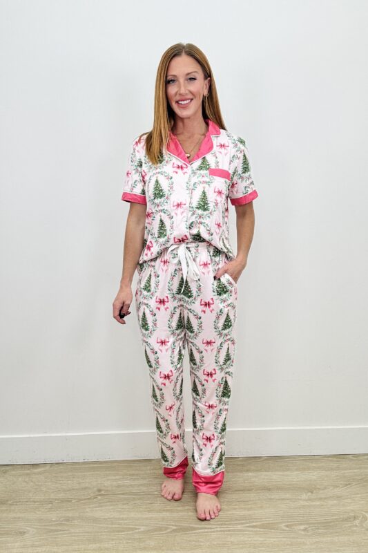 -PREORDER- Christmas PJ's / Short Sleeve Button Down Pants Set