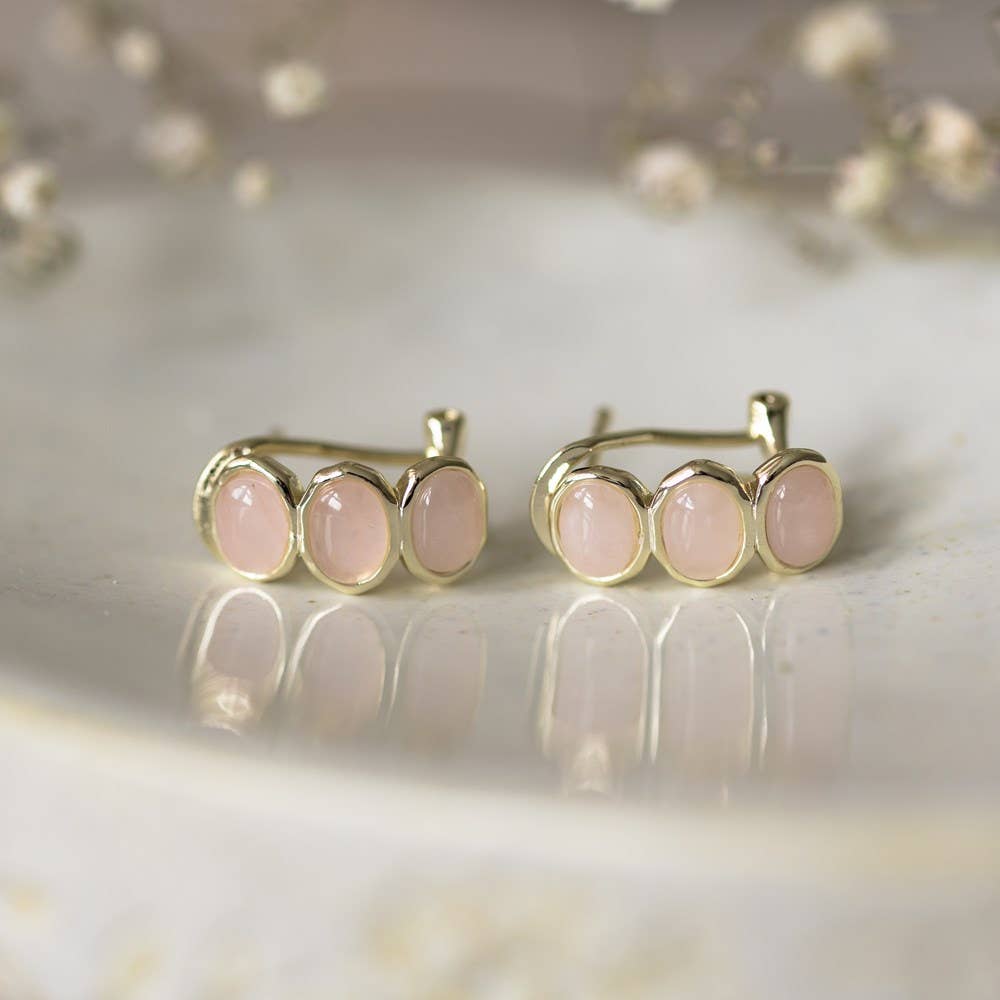 Essence Hoops-rose quartz