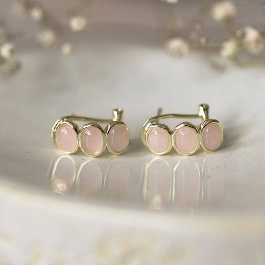 Essence Hoops-rose quartz