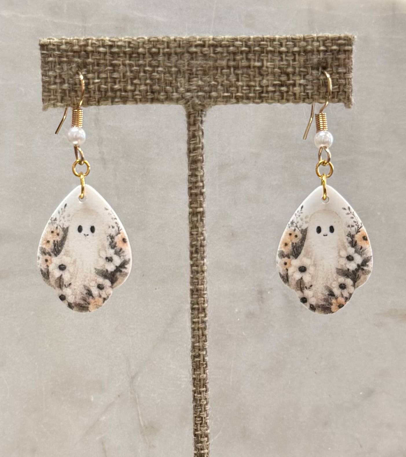 Ghost Floral Patch Dangle Earrings