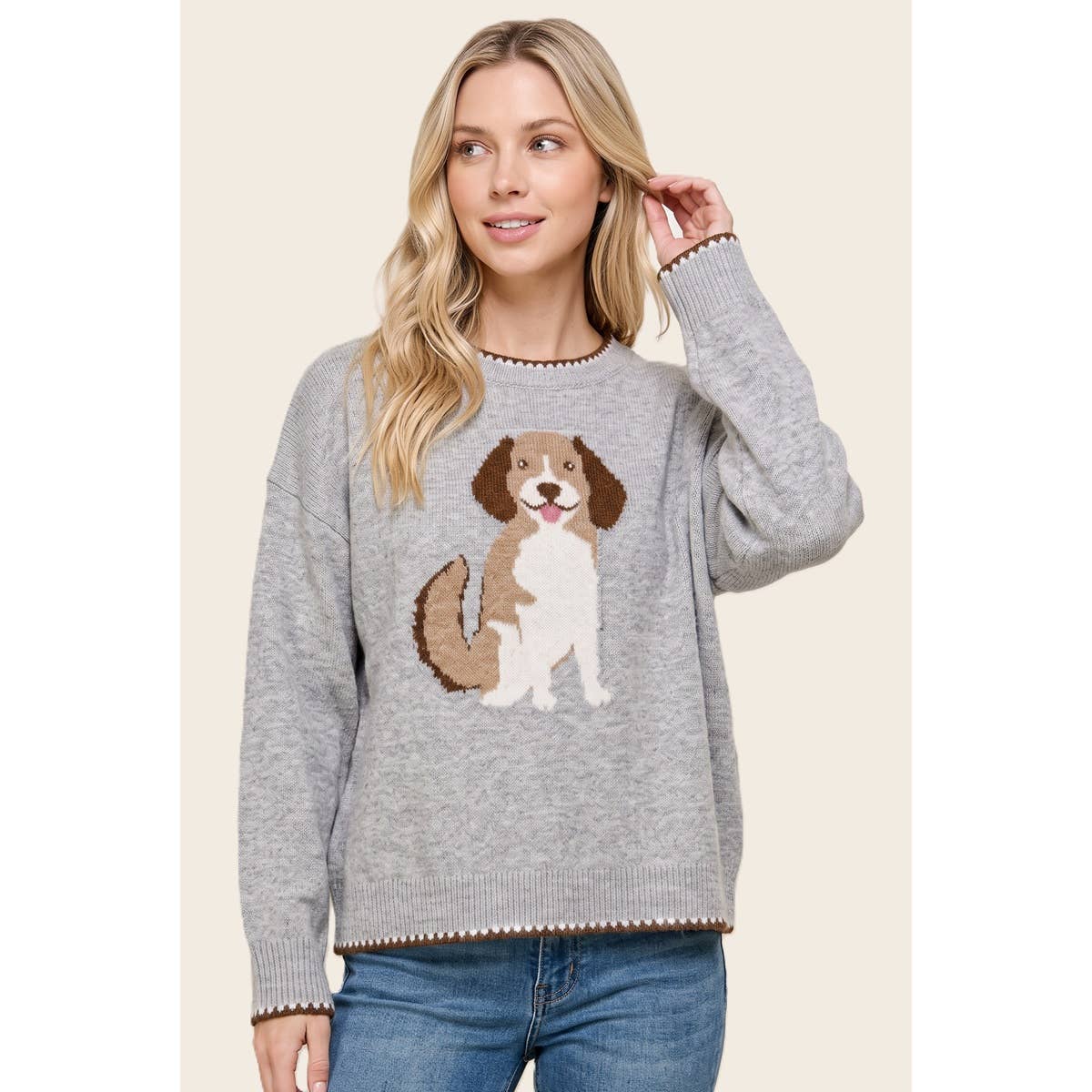 DOG JACQUARD SWEATER