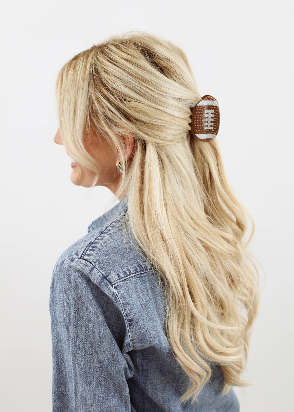 Rhinestone Football Clip
