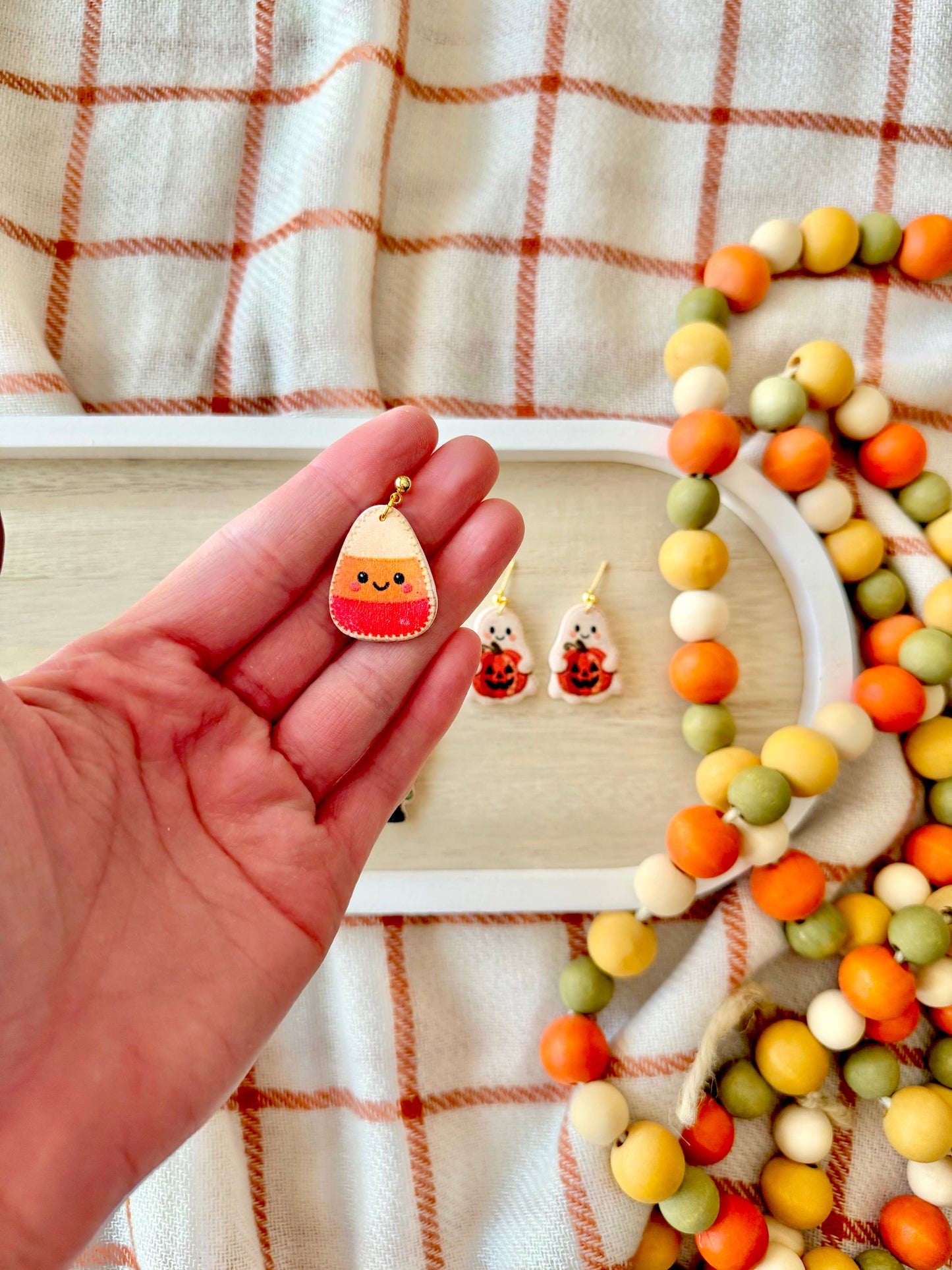 Candy Corn Earrings, Frankenstein Earrings, Ghost Earrings