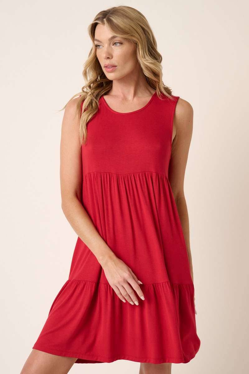 BD7238-BAMBOO TIER MINI DRESS