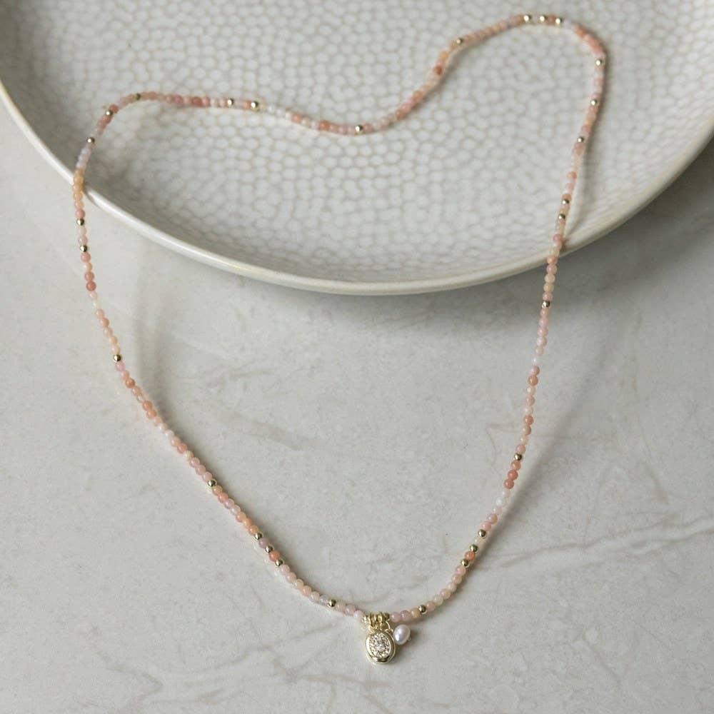 Colette Loop Necklace/Bracelet-pink opal