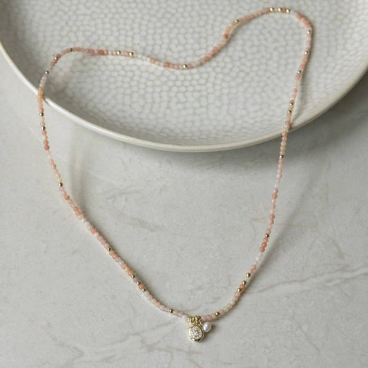 Colette Loop Necklace/Bracelet-pink opal