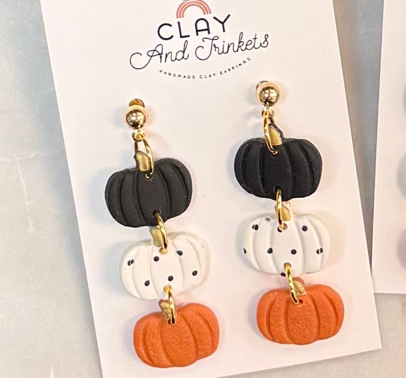 Pumpkin Trio Dangle Earrings