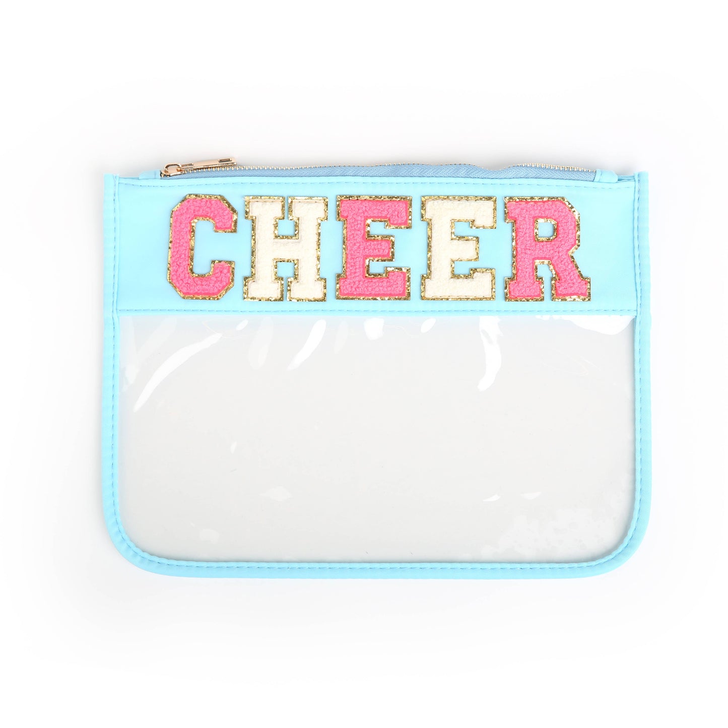 Varsity Letter Patch Clear Zippered Pouch Bag