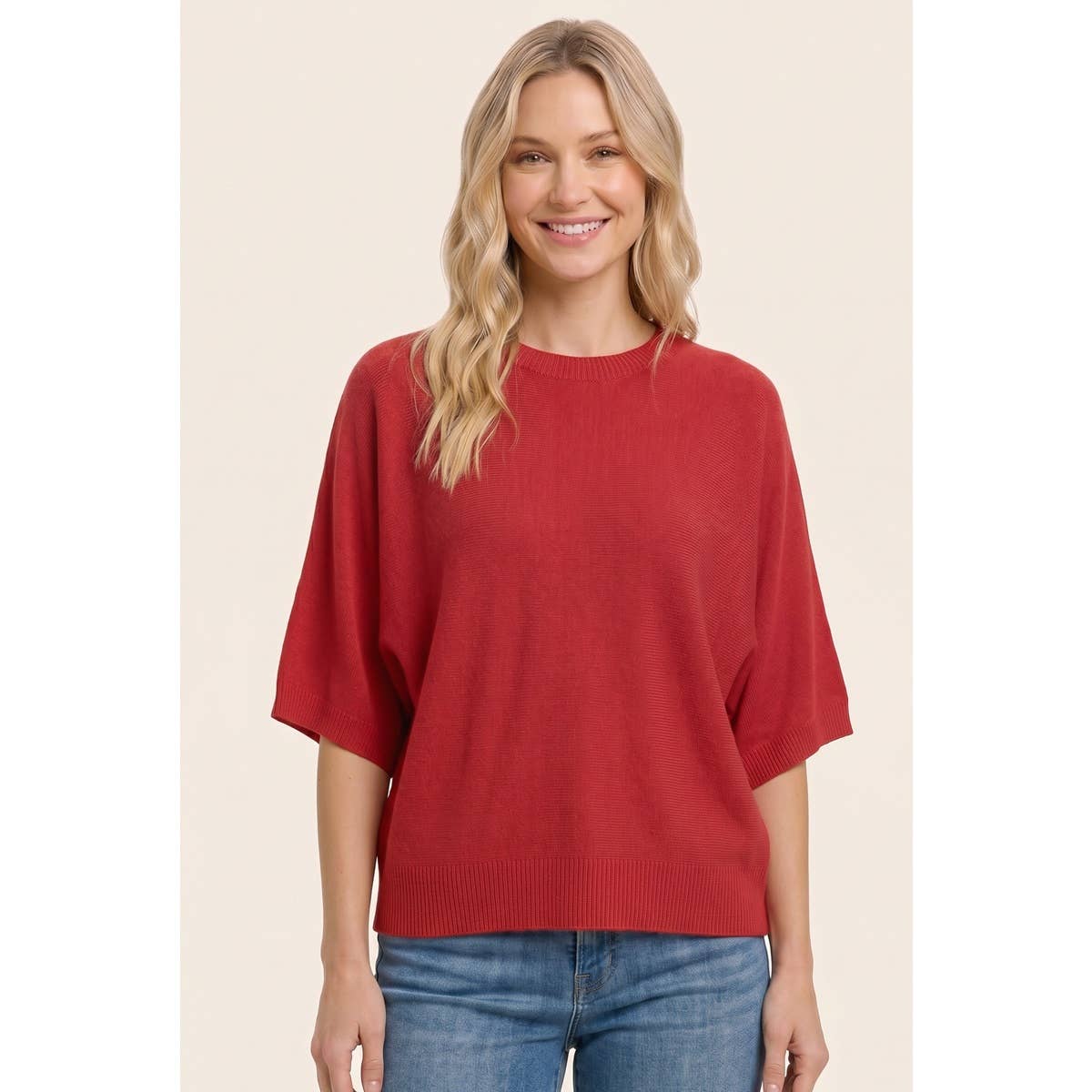 ELBOW SLEEVE SOLID SWEATER