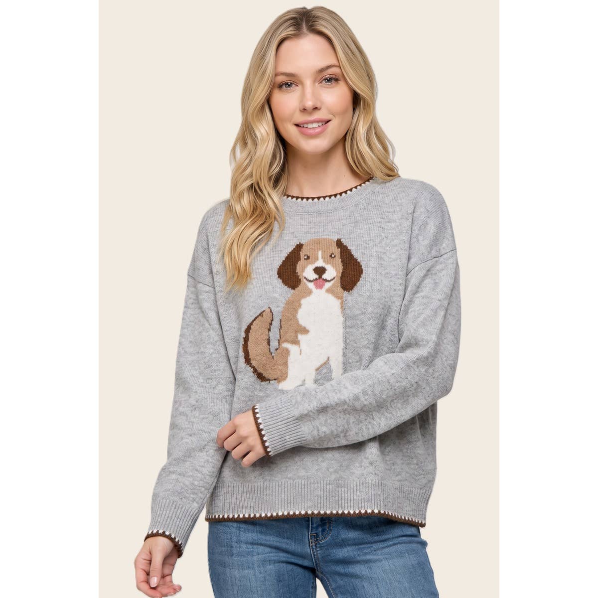 DOG JACQUARD SWEATER