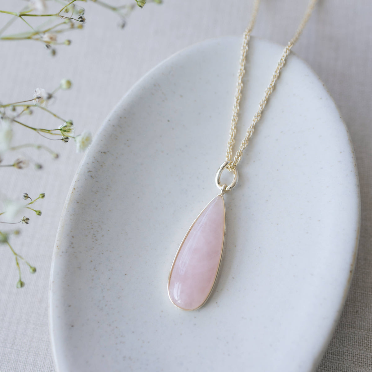 Alara Necklace-rose quartz