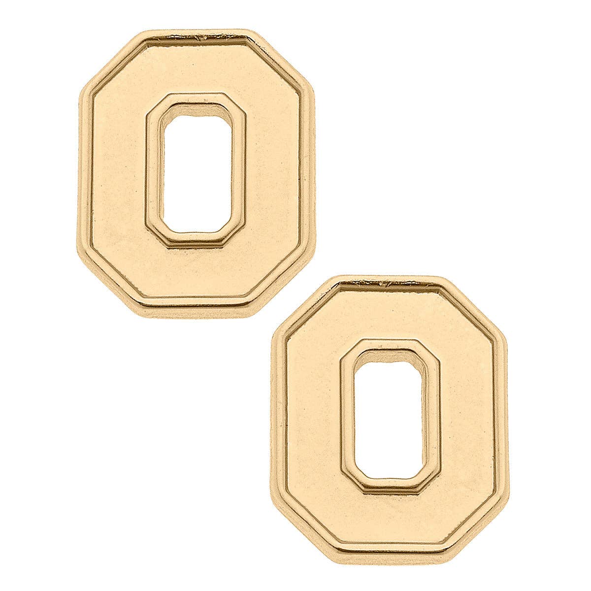 Ohio State Buckeyes 24K Gold Plated Stud Earrings