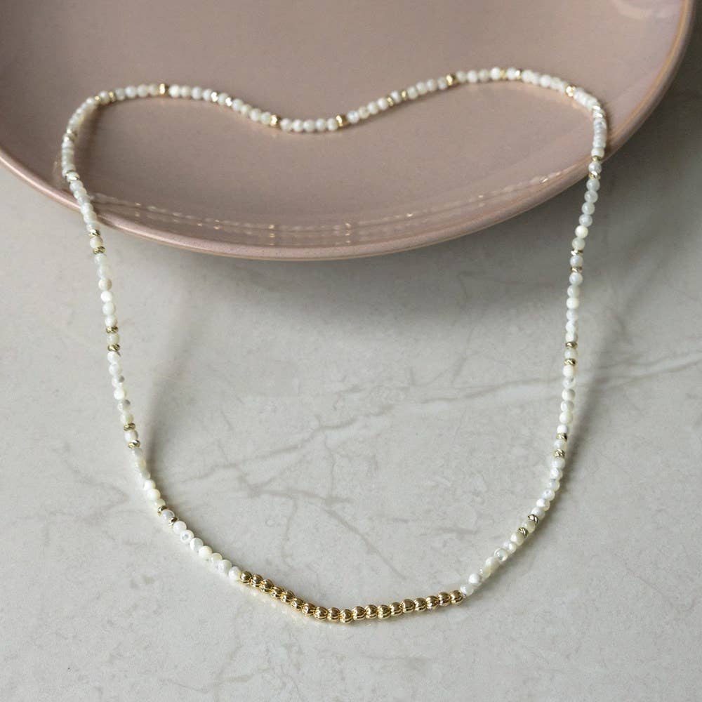 Circuit Loop Necklace/Bracelet-mother of pearl