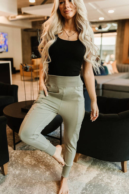 Level Up Joggers- Sage *Final Sale*