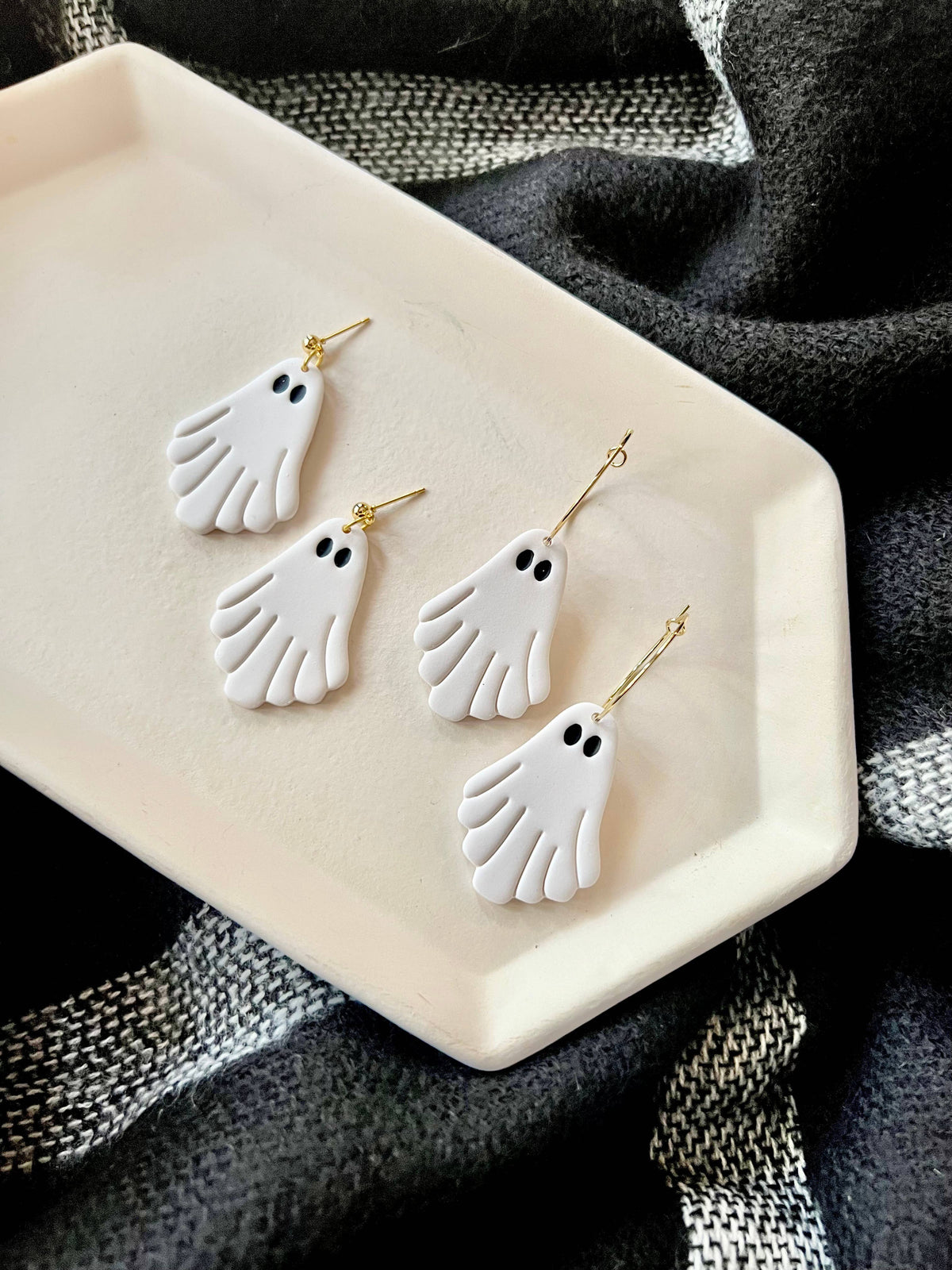 Sheet Ghost Earrings, Ghost Clay Earrings